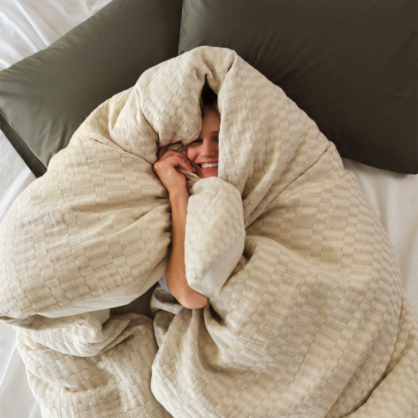 Woven Checkerboard Duvet Cover