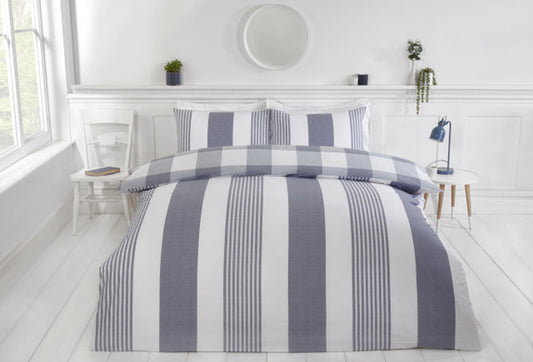 Chambray Stripe Duvet Set by Sustainable Home