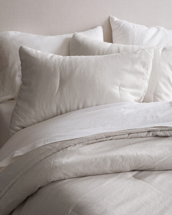 European Linen Essential Quilted Sham Set