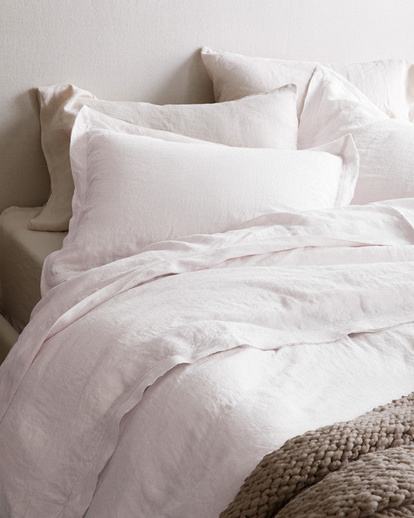 European Linen Double Flange Sham Set