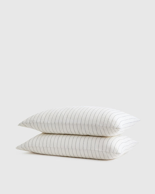 European Linen Stripe Pillowcases Set