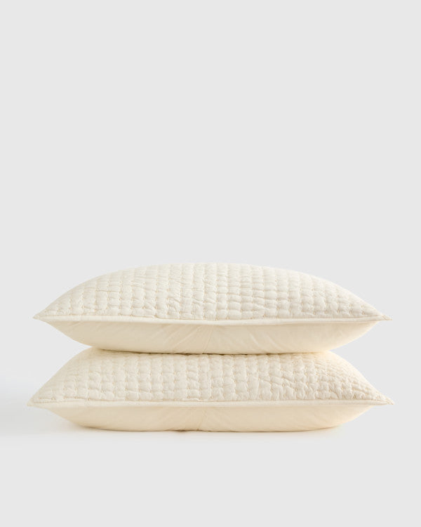 European Linen Cotton Stitch Sham Set