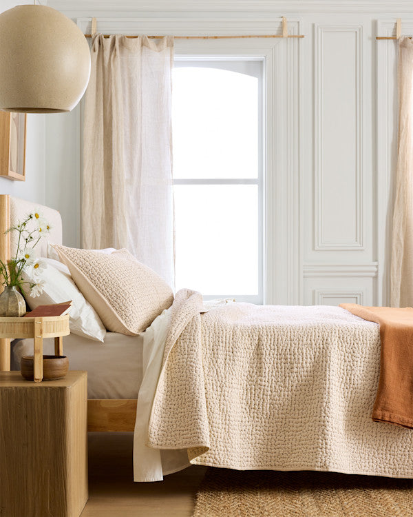 Organic Cotton Hand Stitched Quilted Sham Set