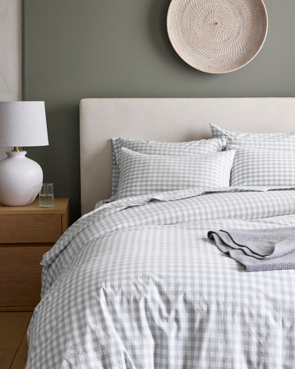 Classic Organic Percale Gingham Sham Set