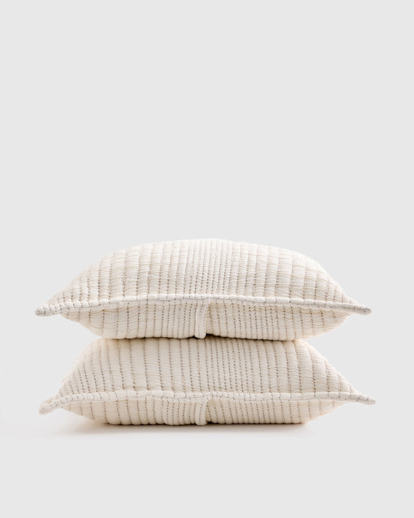 Organic Cotton Channel Stitch Sham Set