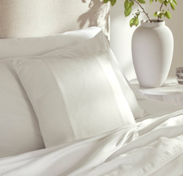 Linen Velvet Paneled Pillow Cover (20x20)