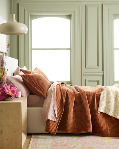 Cotton Velvet Channel Quilted Sham Set