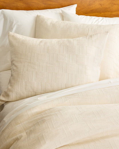 Checkered Matelasse Sham Set