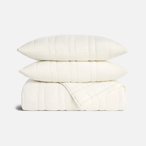 Washed European Linen Quilt Set