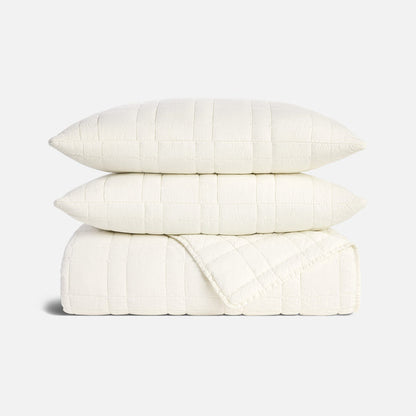 Washed European Linen Quilt Set