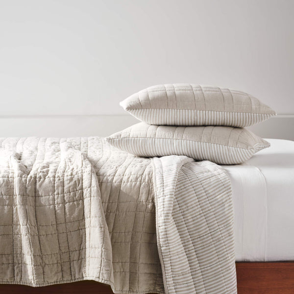 Washed European Linen Quilt Set