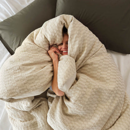 Woven Checkerboard Duvet Set