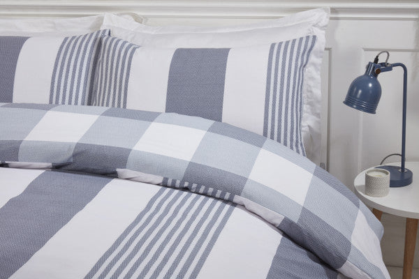 Chambray Stripe Duvet Set by Sustainable Home