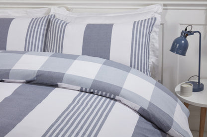 Chambray Stripe Duvet Set by Sustainable Home