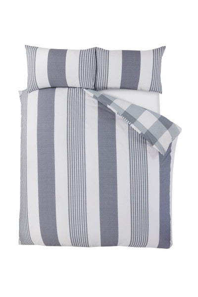Chambray Stripe Duvet Set by Sustainable Home