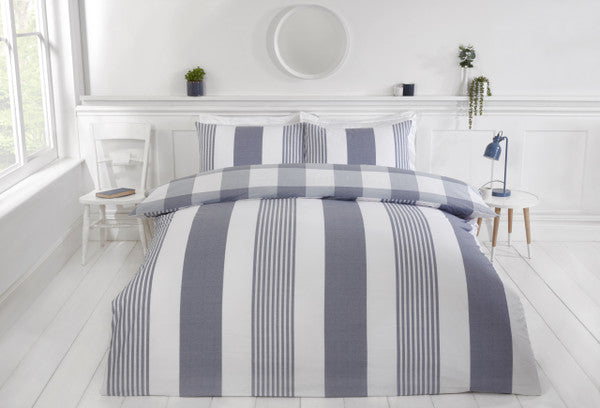 Chambray Stripe Duvet Set by Sustainable Home