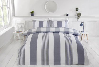 Chambray Stripe Duvet Set by Sustainable Home