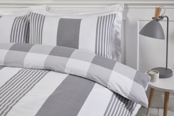 Chambray Stripe Duvet Set by Sustainable Home