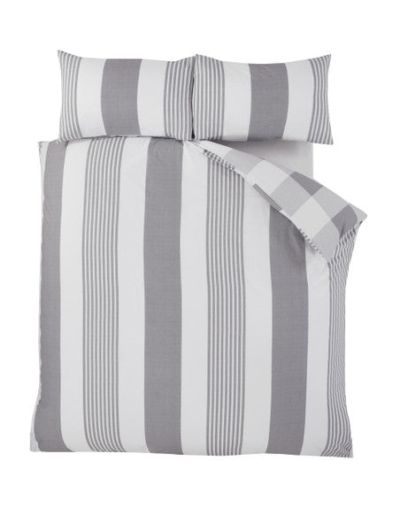 Chambray Stripe Duvet Set by Sustainable Home