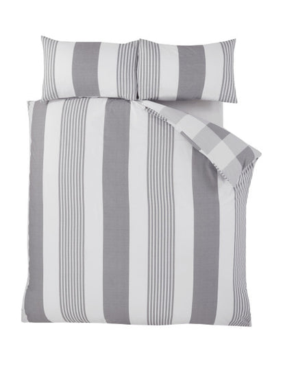 Chambray Stripe Duvet Set by Sustainable Home