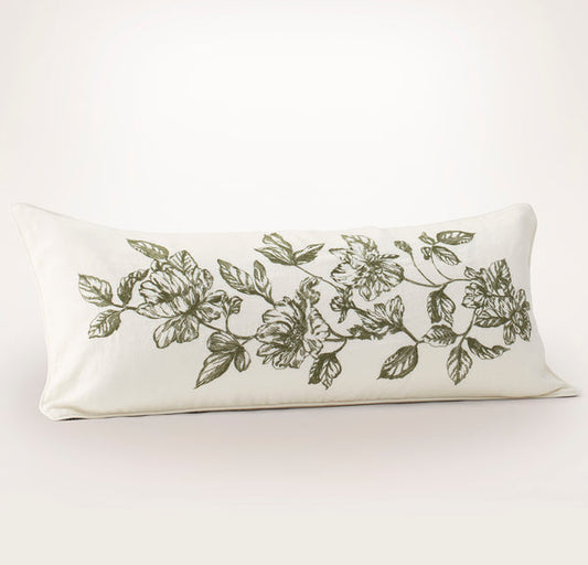 Etched Peony Pillow Cover (Lumbar)