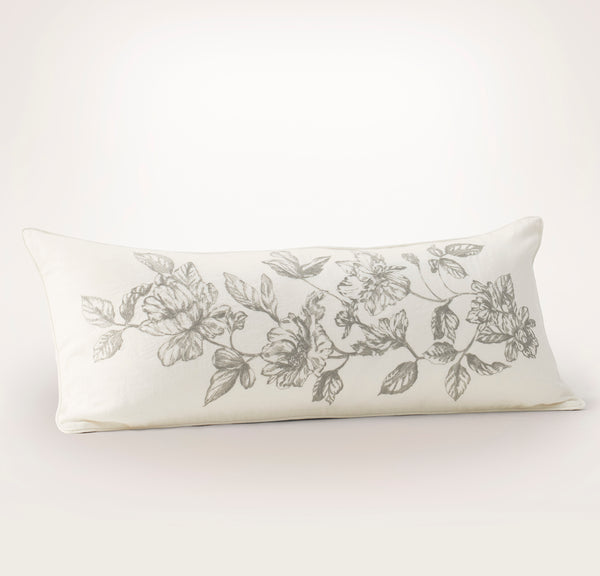 Etched Peony Pillow Cover (Lumbar)