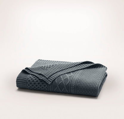 Aran Knit Throw Blanket