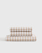 Classic Organic Percale Gingham Fitted Sheet Set