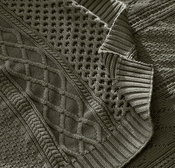 Aran Knit Throw Blanket