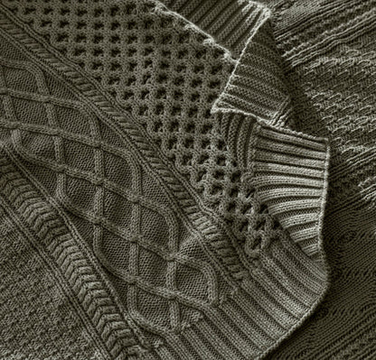 Aran Knit Throw Blanket