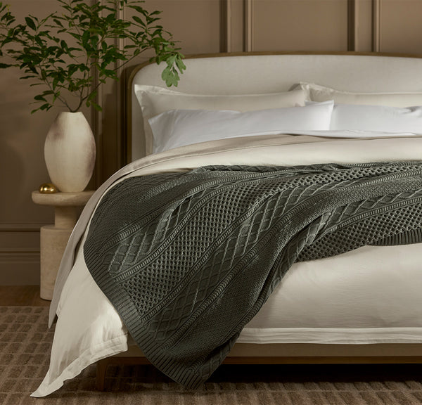 Aran Knit Throw Blanket