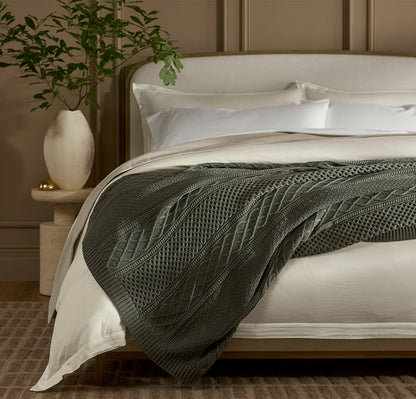 Aran Knit Throw Blanket