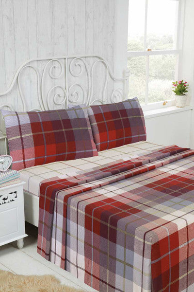 Lomond Check Flannelette Sheet Set