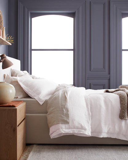 European Linen Double Flange Sham Set