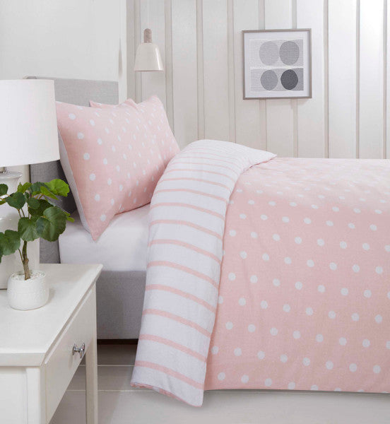 Spots & Stripes Brushed Microfibre Duvet Set