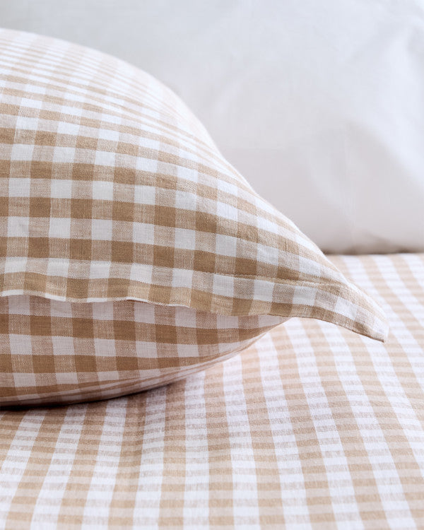 European Linen Gingham Euro Sham