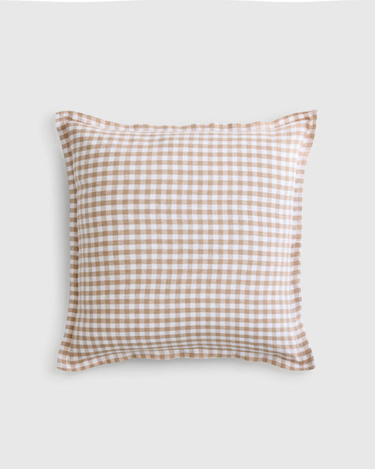 European Linen Gingham Euro Sham