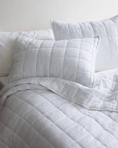 Organic Airy Gauze Box Quilt Sham Set