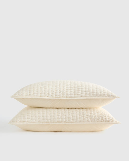 European Linen Cotton Stitch Sham Set