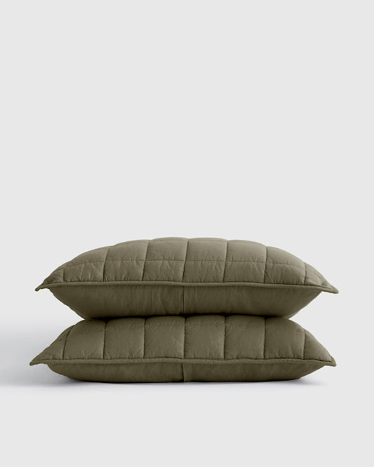 European Linen Box Quilted Sham Set