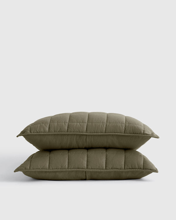 European Linen Box Quilted Sham Set