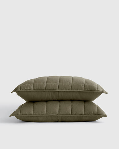 European Linen Box Quilted Sham Set