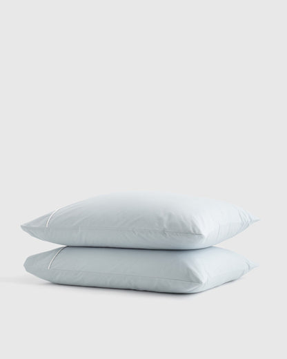 Classic Organic Percale Piped Pillowcase Set