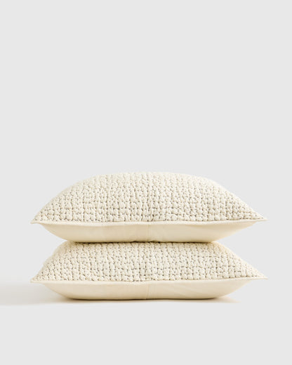 Organic Cotton Hand Stitched Quilted Sham Set