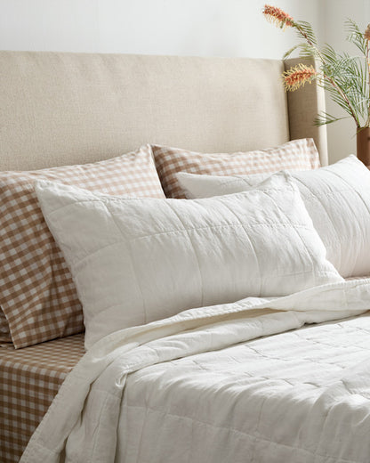 Lightweight European Linen Box Quilted Sham Set