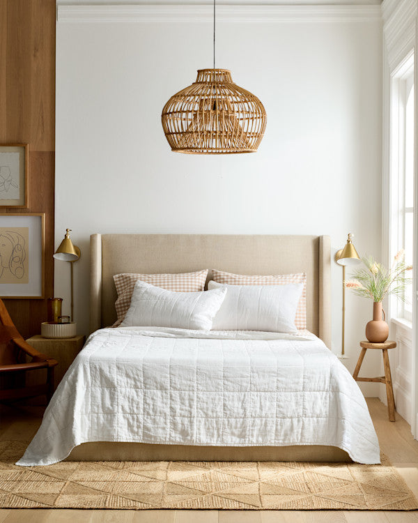 Lightweight European Linen Box Quilted Sham Set