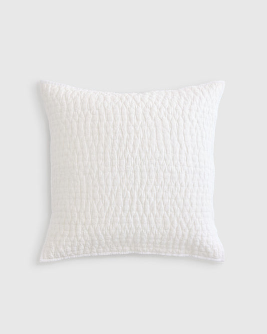 European Linen Cotton Stitch Quilted Euro Sham