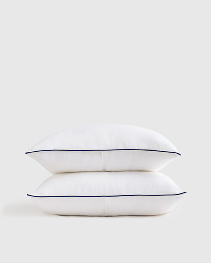 European Linen Piped Sham Set