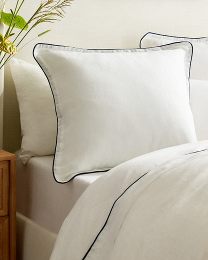 European Linen Piped Euro Sham