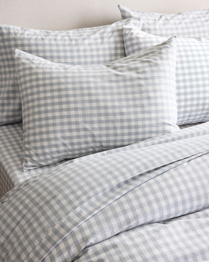 Classic Organic Percale Gingham Sham Set
